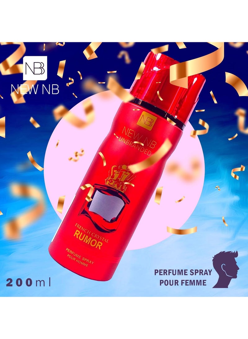 NEW NB Unbranded French Crystal Rumor Pour Homme Deodorant Spray for Men – 200ml | Fresh, Elegant Scent - Image 4