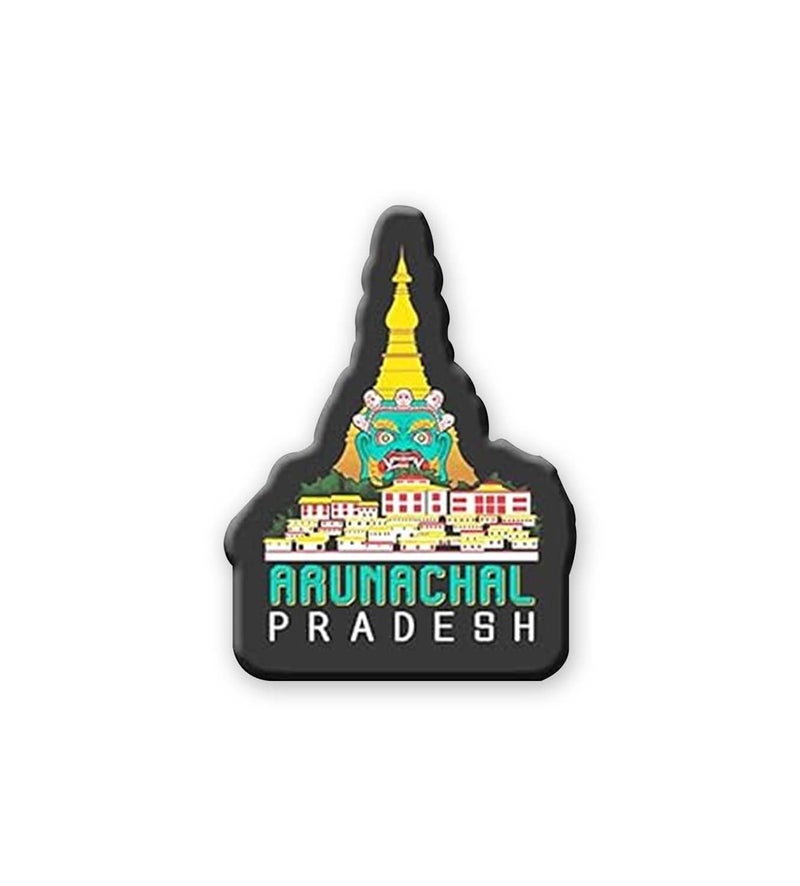 GIFTMEBAZAR Gift Me Bazar Wooden Arunachal Pradesh Fridge Magnet India Souvenir Refrigerator Door Decor Gifts - Image 1