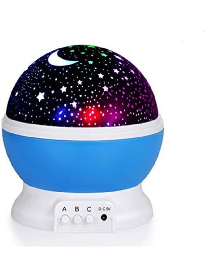 Moon Star Projector Night Light with 360-Degree Rotation, 3 Colorful LED Modes, Blue - Image 1