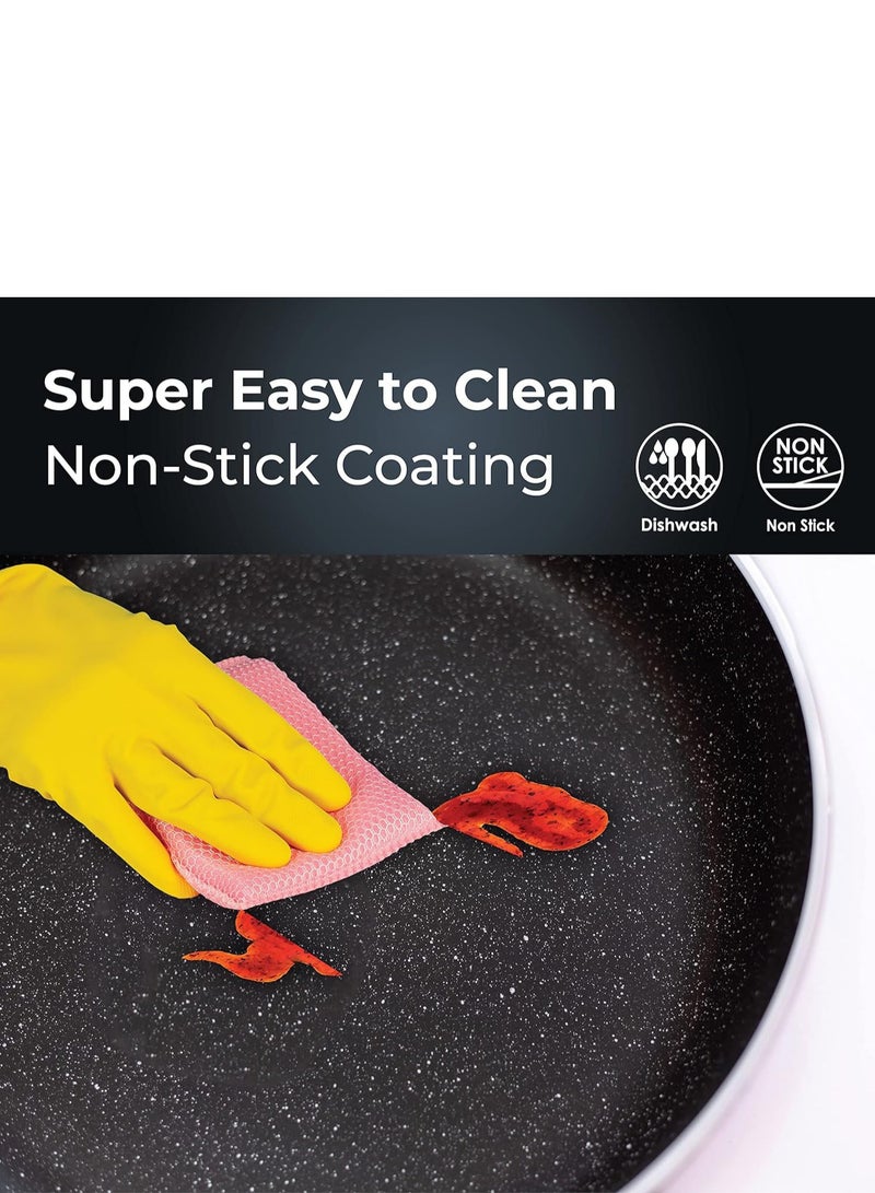 MULLER KITCHEN Oven tray Set 3 Pieces (28cm, 32cm, and 36cm), Die-Cast Aluminum, German Non-Stick Marble Coating Technology, PFOA-Free, Suitable for Multiple Stoves, Dishwasher Safe - Image 4