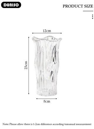 Clear Glass Vase, Modern Decorative Vase, Large Irregular Shape Vintage Flower Vase, Minimalist Ins Style Embossed Glass Vase for Wedding Table Decorations Centerpieces, Crystal Vase for Living Room, Bedroom, Kitchen, Dining Table, Mantle - view 4