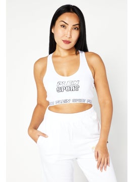 Plein Sport Women Sportswear Fit Sleeveless Gym Top, White  - Image 1