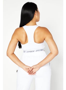 Plein Sport Women Sportswear Fit Sleeveless Gym Top, White  - Image 2