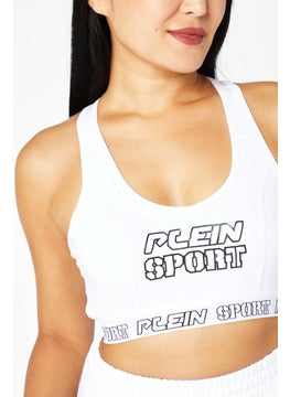 Plein Sport Women Sportswear Fit Sleeveless Gym Top, White  - Image 4