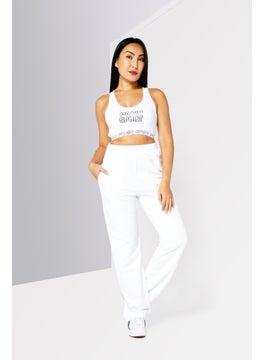 Plein Sport Women Sportswear Fit Sleeveless Gym Top, White  - Image 3