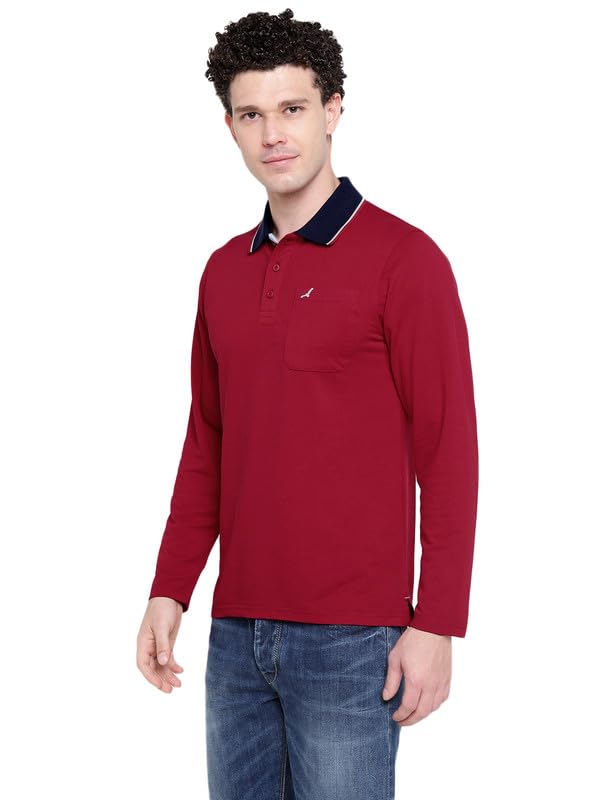 AMERICAN CREW Full Sleeves Polo Collar T-Shirt with Pocket for Men (AC870-4XL_Jester Red) - Image 5