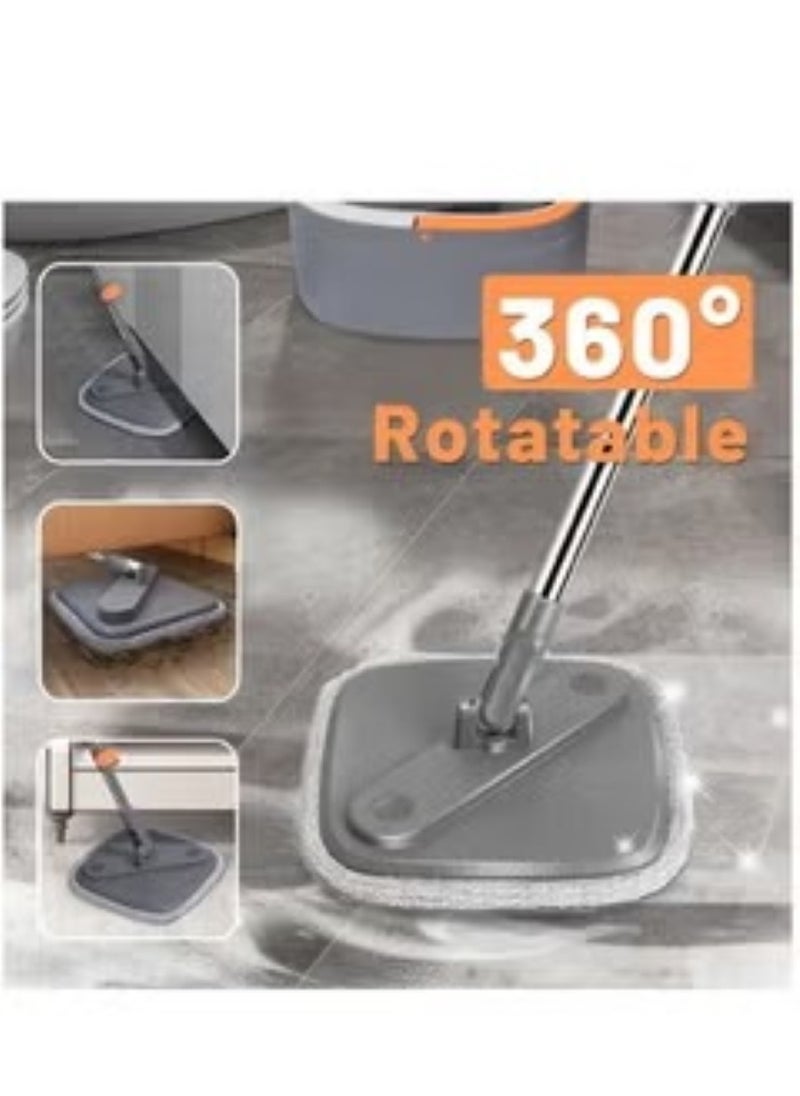 Generic - 360 Degree Rotating Mop and Bucket Flat Design Self-Separating Mop Set with 2 Microfiber Pads and Extendable Handle Perfect for Cleaning All Kinds of Floors - Image 1