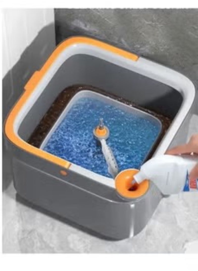 Generic - 360 Degree Rotating Mop and Bucket Flat Design Self-Separating Mop Set with 2 Microfiber Pads and Extendable Handle Perfect for Cleaning All Kinds of Floors - Image 1