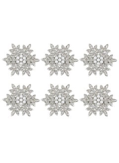 Penta Angel Snowflake Hair Clips 6Pcs Small Sparkly Christmas Rhinestone Pearl Hair Barrette Hairpins Accessories for Women 6 3 cm