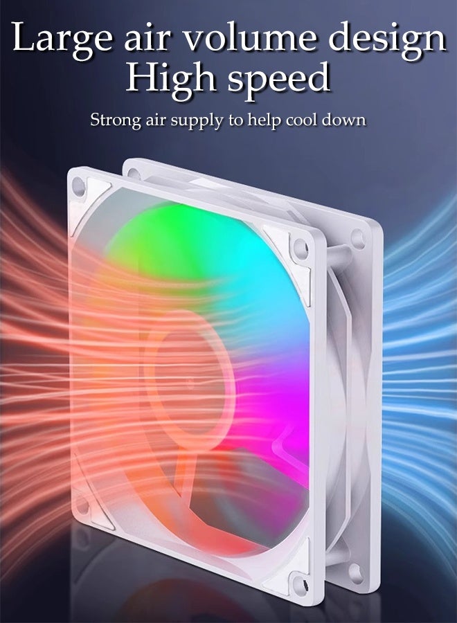 DUNISO 120mm ARGB Case Cooler Fan,4 PIN Motherboard Light Sync Low Noise, up to 1600RPM Cooling Fan,Cooler for Computer Case or CPU (Black) - Image 3