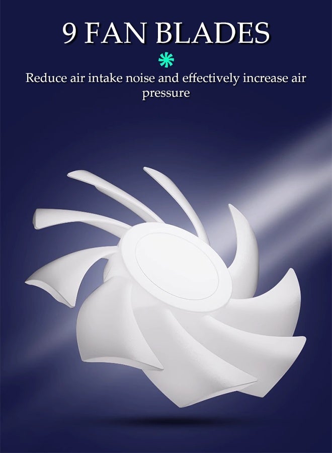 DUNISO 120mm ARGB Case Cooler Fan,4 PIN Motherboard Light Sync Low Noise, up to 1600RPM Cooling Fan,Cooler for Computer Case or CPU (Black) - Image 4