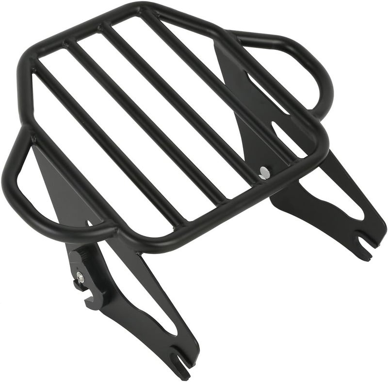 XFMT Motorcycle King Detachable Two-Up Luggage Rack for Harley Touring Road King Street Glide Road Glide Electra Glide 2009-Later, Flat Black - Image 1