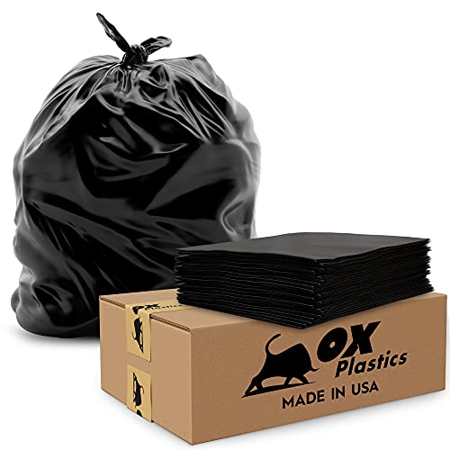 Ox Plastics 55 Gallon 4mil Trash Can Liners Bags 35 Count Capacity Thick Extra Heavy Duty Strength Large Garbage LeakProof Durable House Commercial Use Bags Black - Image 5