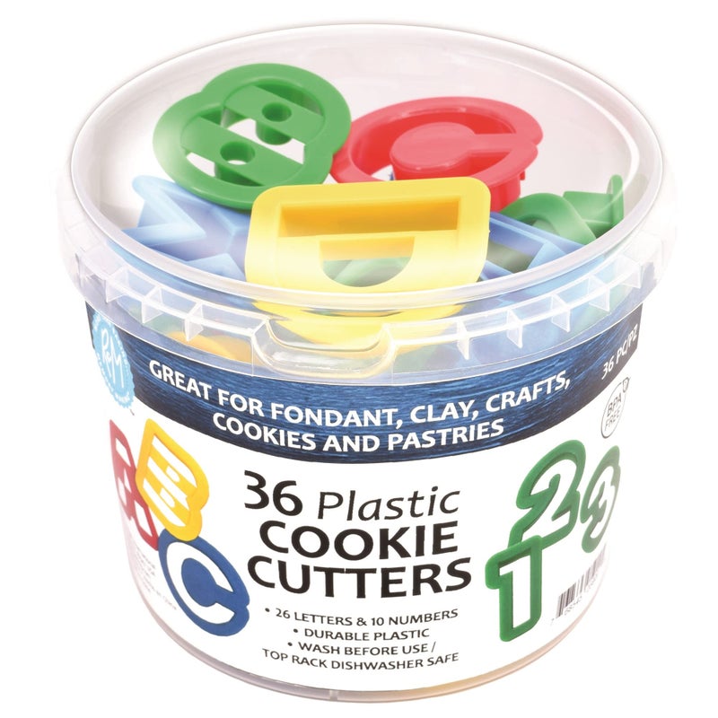R&M RM International Alphabet and Number 15 Cookie Cutters 36Piece Bucket 
