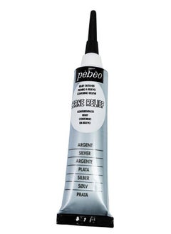 Pebeo Vitrail Glass Paint 774100 Konturenpaste 20 Ml Tube In Blister Pack Silver  - Image 1