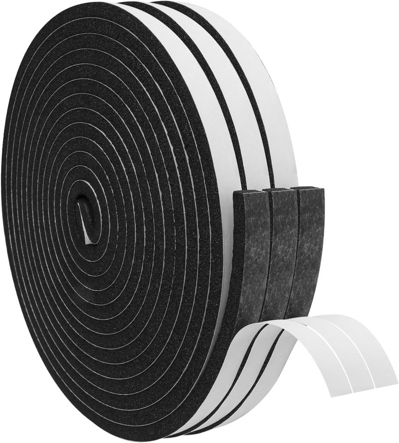 DGSL Foam Insulation Tape, 1/2In x 1/4In x51Ft Weather Stripping Door Seal Strip for Doors and Windows,Sliding Door, Soundproofing Door Seal,Weatherstrip,Air Conditioning Seal Strip - Image 1