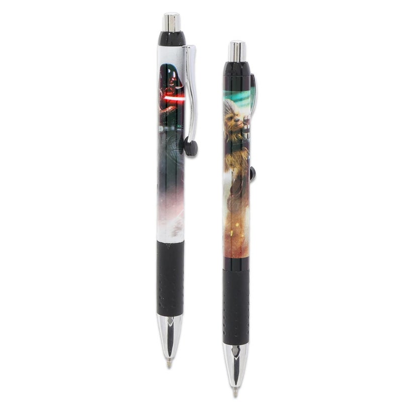 Star Wars Ballpoint Pen Set - Pack of 2 Rollerball Pens Featuring Darth Vader, Han Solo, Chewbacca and More | Star Wars School and Office Supplies - Image 2