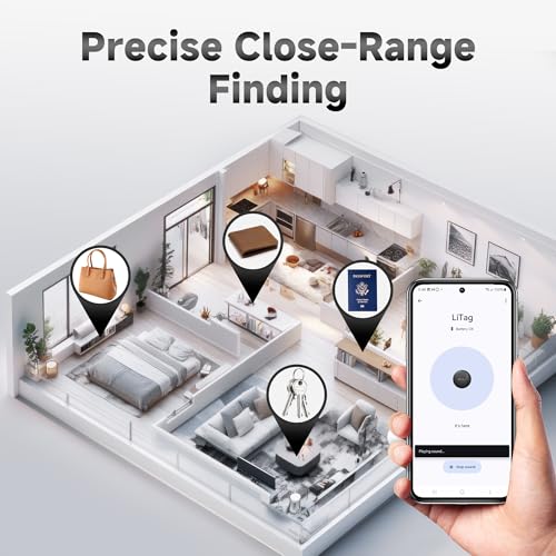 MiLi Air Tags for Android 4-Pack, Bluetooth Tracker Tags for Google Find Hub. Item Finder Tracker Tag for Keys, Luggage, Suitcase, Backpack - Image 3