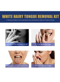 Jaysuing White Hairy Tongue Removal Kit,Tongue Cleaning Gel Set, Tongue Cleaner Gel with Soft Tongue Brush, Easy to Use Tongue Scraper Precise Cleaning Brush Kit, Keep Fresh Breath 50g  - Image 2