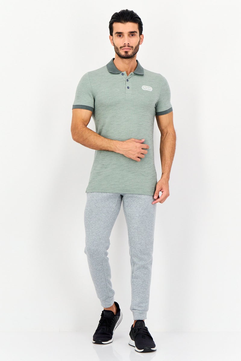 Puma x One8 Men Slim Fit Short Sleeves Outdoor Polo Shirt, Balsam Green - Image 4