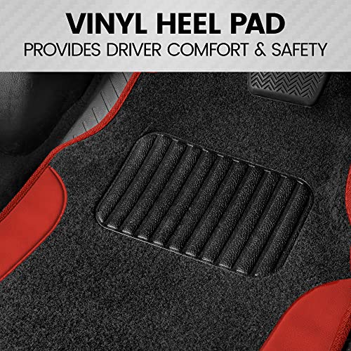 BDK PolyPro Red Car Seat Covers Full Set with 4-Piece Car Floor Mats - Two-Tone Seat Covers for Cars with Carpet, Interior Covers for Auto Truck Van SUV - Image 5