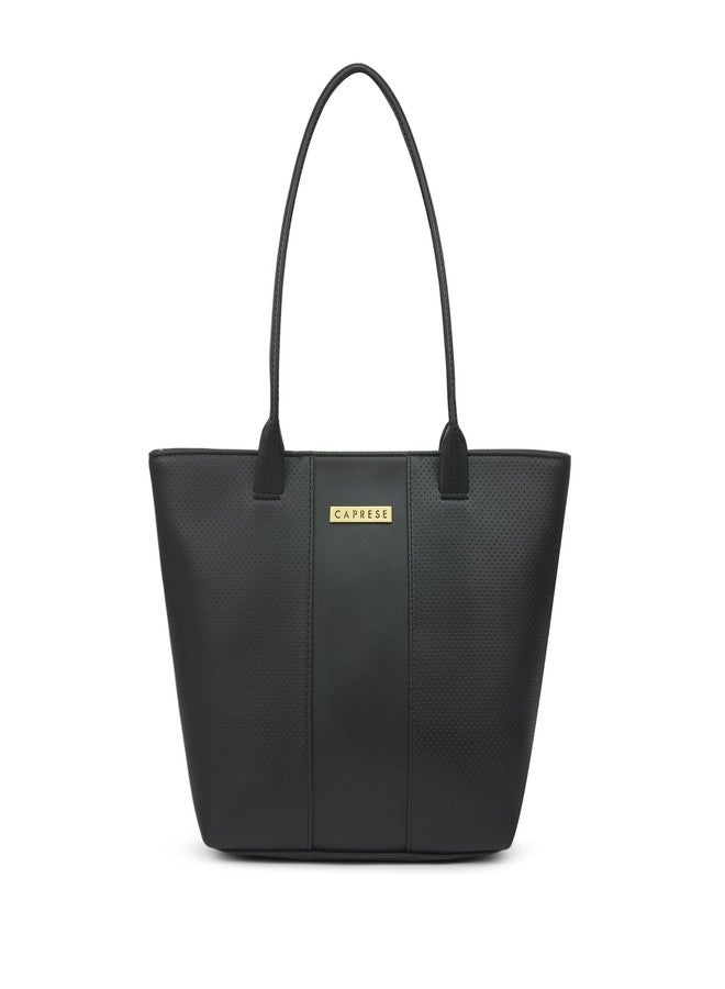 كابريس حقيبة كابريس نيلي متوسطة الحجم للنساء بحزام قابل للتعديل والفصل | جيوب متعددة | حقيبة متعددة الاستخدامات للكتف، أو كروس بودي، أو للحمل باليد، مناسبة للعمل والسفر والاستخدام اليومي (أسود) - Image 1