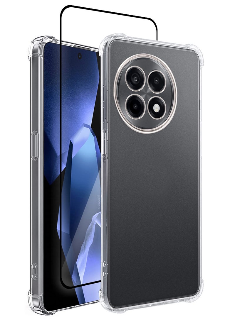 2Packs TPU Gorilla Case Cover for OnePlus ACE 5 5G, Reinforced Corner Bumper Phoce Cover and Camera Protection Slim Fit Shockproof Flexible with Shockproof 3D Screen Protector - Clear - Image 1