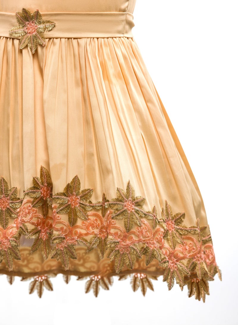 Queen GOLDY W LACE Girls Party Dress, Princess Dress Party Wear Wedding Evening Formal Pageant Dance Gown for Birthday Kid Girls Elegant - Image 4