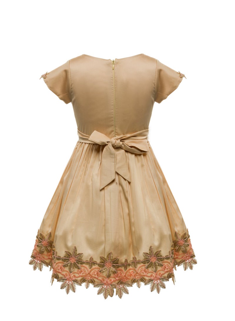 Queen GOLDY W LACE Girls Party Dress, Princess Dress Party Wear Wedding Evening Formal Pageant Dance Gown for Birthday Kid Girls Elegant - Image 5