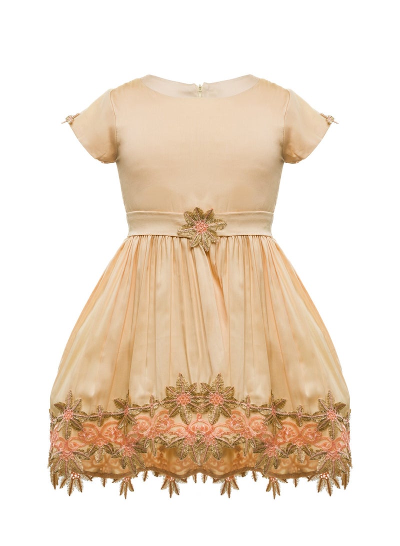 Queen GOLDY W LACE Girls Party Dress, Princess Dress Party Wear Wedding Evening Formal Pageant Dance Gown for Birthday Kid Girls Elegant - Image 3