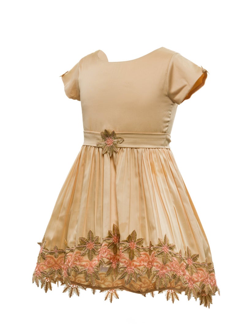 Queen GOLDY W LACE Girls Party Dress, Princess Dress Party Wear Wedding Evening Formal Pageant Dance Gown for Birthday Kid Girls Elegant - Image 2