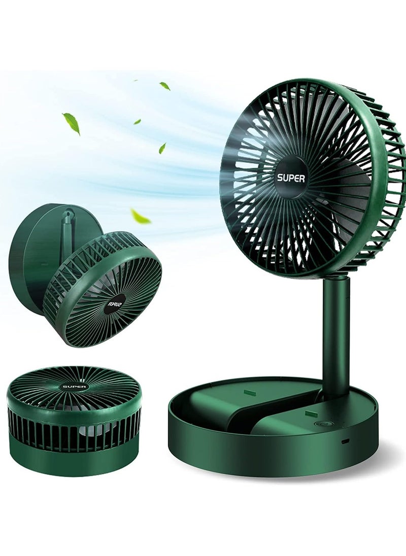 Super Portable Desk Fan, USB Rechargeable Foldable Desktop Fan, 3 Adjustable Wind Speeds for Office, Home and Outdoor (Green)  - Image 2