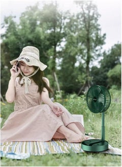 Super Portable Desk Fan, USB Rechargeable Foldable Desktop Fan, 3 Adjustable Wind Speeds for Office, Home and Outdoor (Green)  - Image 5