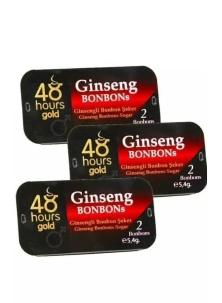 3 pieces of golden ginseng candy (2 pieces in a tin)
