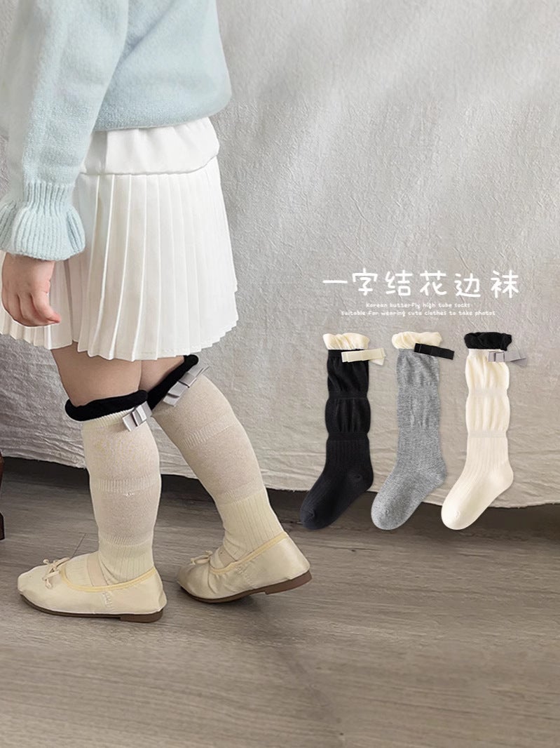 Lolita Girls Socks Children 2024 Korean Cotton Pile Stockings Baby Princess Wind High Stockings - Image 3
