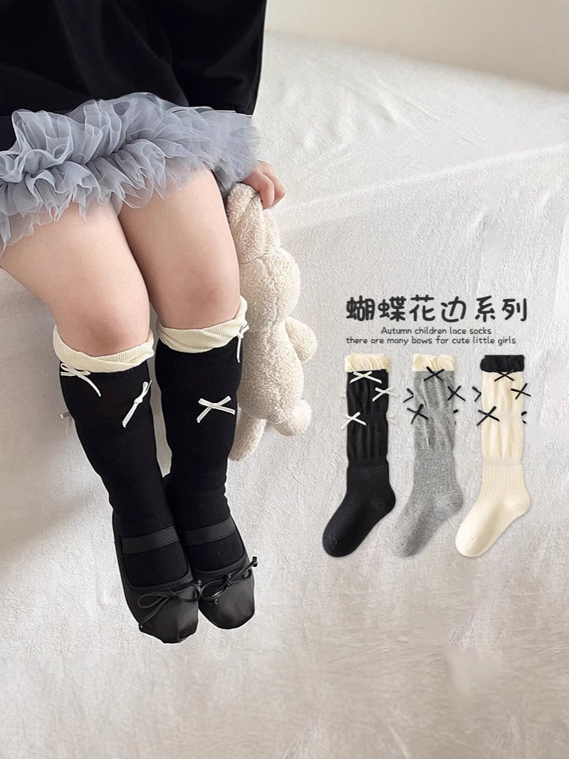 Lolita Girls Socks Children 2024 Korean Cotton Pile Stockings Baby Princess Wind High Stockings - Image 5