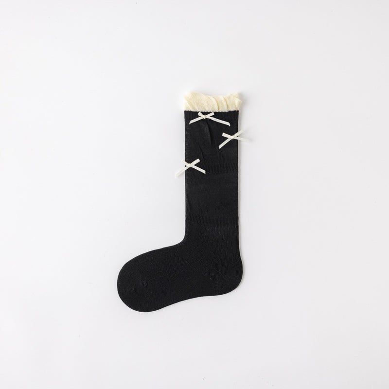 Lolita Girls Socks Children 2024 Korean Cotton Pile Stockings Baby Princess Wind High Stockings - Image 1