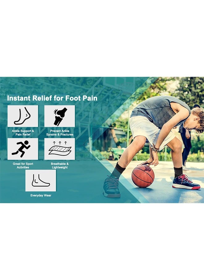 Generic - Ankle Protector ，Support Brace with Adjustable Strap – Pain Relief Compression Sleeve for Sprains, Tendonitis, Plantar Fasciitis – Breathable & Comfortable for Sports & Daily Use (1Pair-Black-L) - Image 1