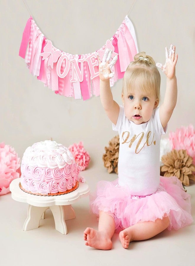 HIKLO Pink Bowknot High chair Banner - Bow One Birthday Banner, Pink White Bow Party Supplies, Girl First Birthday Decor, Coquette Themed Bow Tie Party Decoration - Image 5
