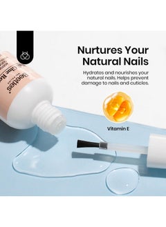 beetles Gel Polish Beetles Nail Glue Remover Glue 20ml for False Nails, Press on Nails Glue Remover for Fake Nail Tips Acrylic Nail Adhesive Remover with Cuticle Pusher, Not for Uv Gel Glue or Gel Polish  - Image 5