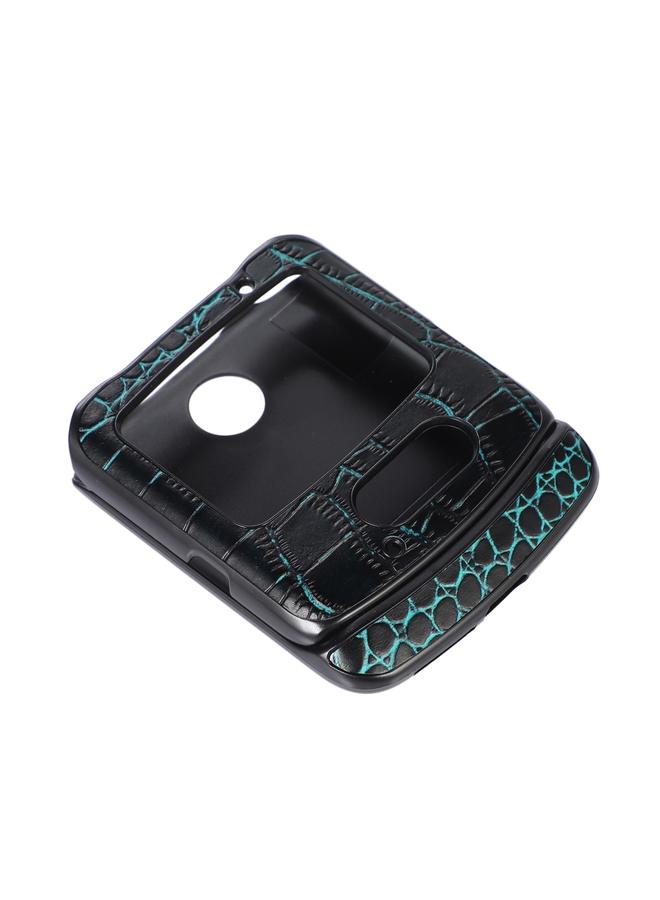 اس-توب جراب لهاتف Motorola Moto Razr 5G مصنوع من جلد التمساح بطبقة علوية من جلد البقر - Image 3