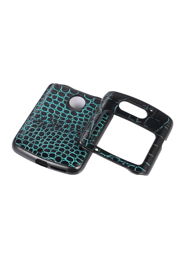 اس-توب جراب لهاتف Motorola Moto Razr 5G مصنوع من جلد التمساح بطبقة علوية من جلد البقر - Image 2