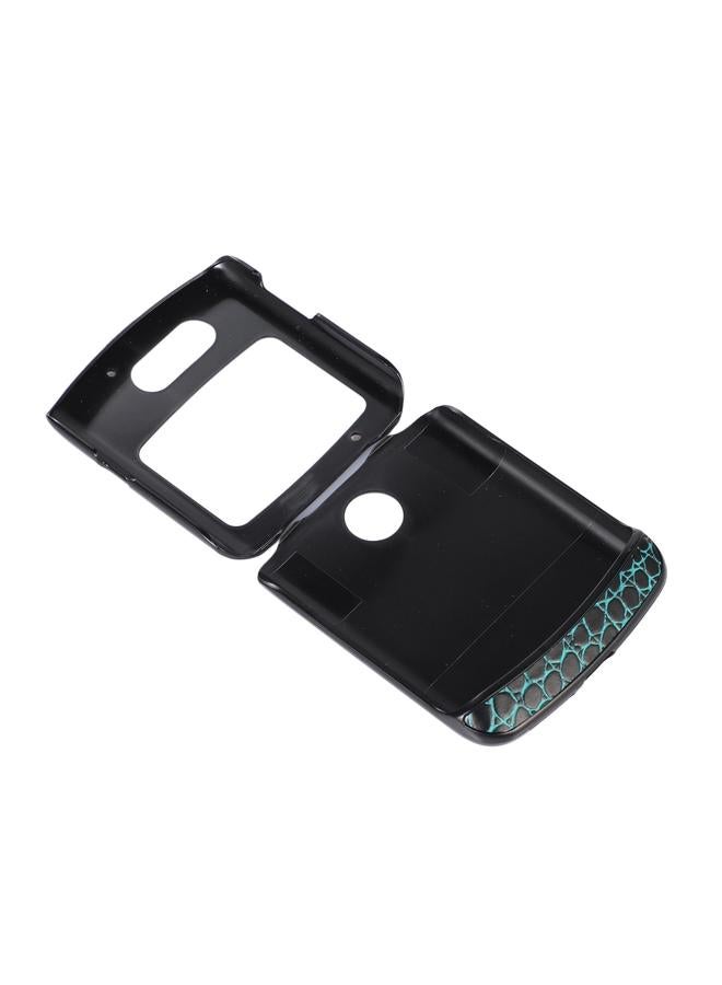 اس-توب جراب لهاتف Motorola Moto Razr 5G مصنوع من جلد التمساح بطبقة علوية من جلد البقر - Image 4