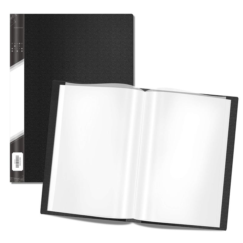VAVIA Plastic 40 Pocket Display Legal Size Tough & Durable Leaf File Clear Book File Display File Display File (40 Pocket Black Legal Size) - Image 2