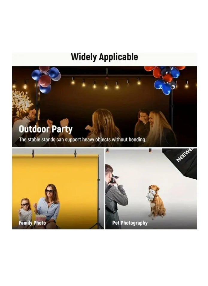 Hihonor - Backdrop Stand , Four-Legged Photo Backdrop Stand, More Stable Adjustable Backdrop Stand for Parties, Wedding Balloon Arch Stand, Advertising Display and Video Shooting, 8.5 * 10ft - Image 1