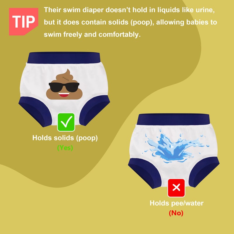BIG ELEPHANT Reusable Baby Swim Diapers - 3 Pack for Boys - Adjustable, Easy to Wash, Soft & Waterproof, 12-24 Months - Image 4