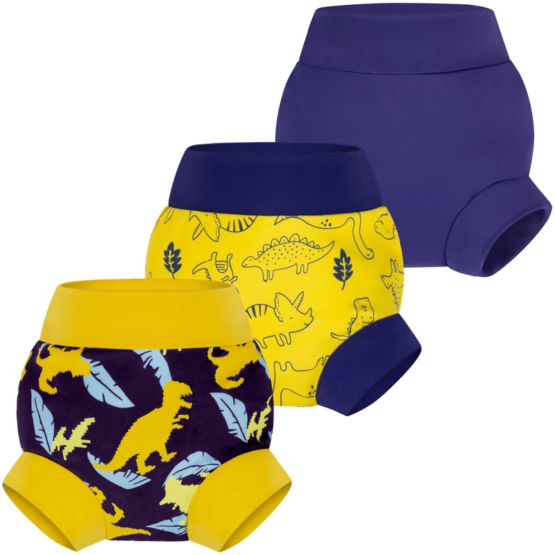 BIG ELEPHANT Reusable Baby Swim Diapers - 3 Pack for Boys - Adjustable, Easy to Wash, Soft & Waterproof, 12-24 Months - Image 1