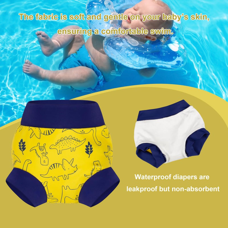 BIG ELEPHANT Reusable Baby Swim Diapers - 3 Pack for Boys - Adjustable, Easy to Wash, Soft & Waterproof, 12-24 Months - Image 3