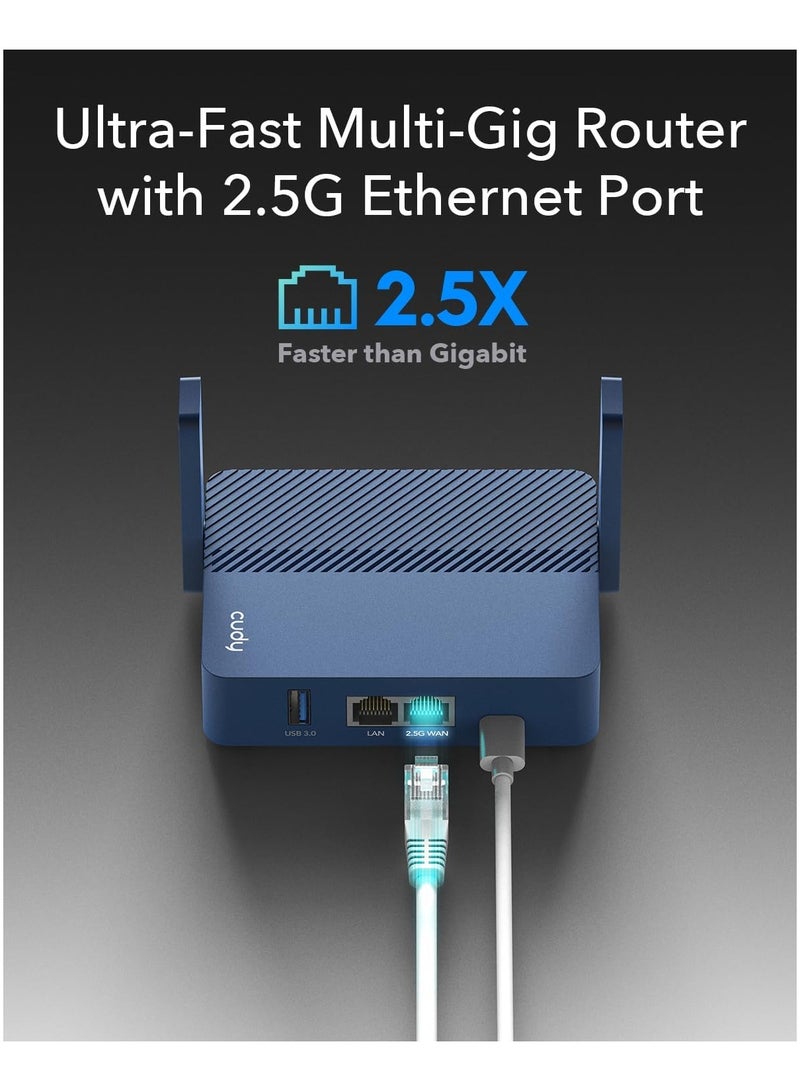 cudy AX3000 Pocket-Sized Wi-Fi 6 Gigabit Travel Router,2.5Gbps RJ45 Ethernet Port, Extender/Repeater for Hotel&Public Network, WISP, VPN Client and Server, USB 3.0,TR3000 - Image 5