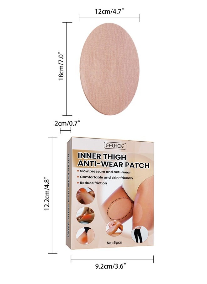 EELHOE 6 Pcs Thigh Inner Anti Chafing Sticker Paste Inner Thigh Anti Wear Patch Self Adhesive Wear Resistant Thigh Patch Disposable Ultra Thin Invisible Thigh Inner Anti Chafing Paste For Thigh Inner  - Image 2